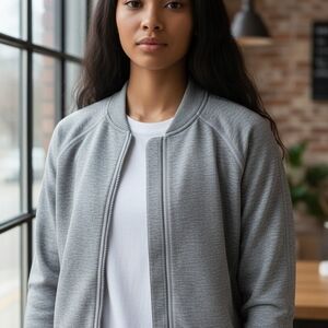 lululemon athletica Women's Light Gray Bomber Jacket